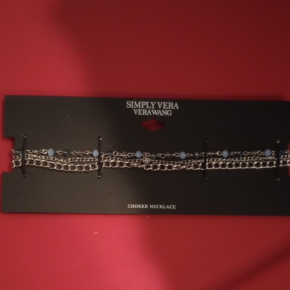 Simply Vera Vera Wang Silver and Blue Choker Necklace